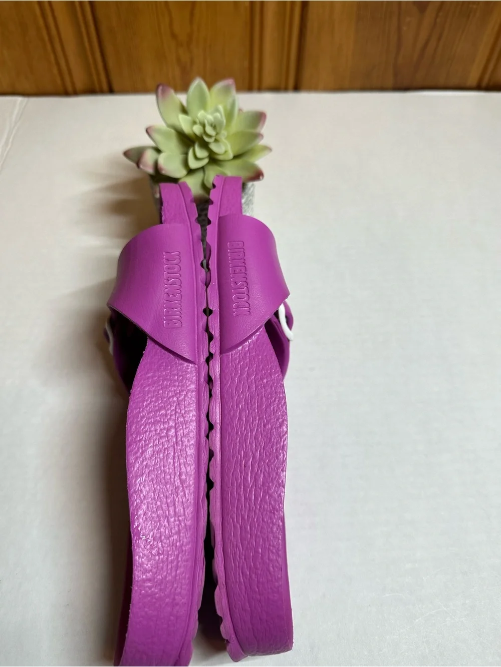 Birkenstock Kids Purple EVA Slide Sandals with White Buckles